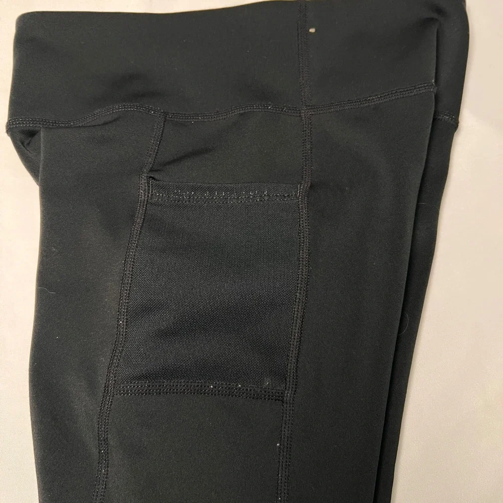 Nike Dri Fit Girls Black Athletic Leggings Size S Pockets Workout Gym Pants